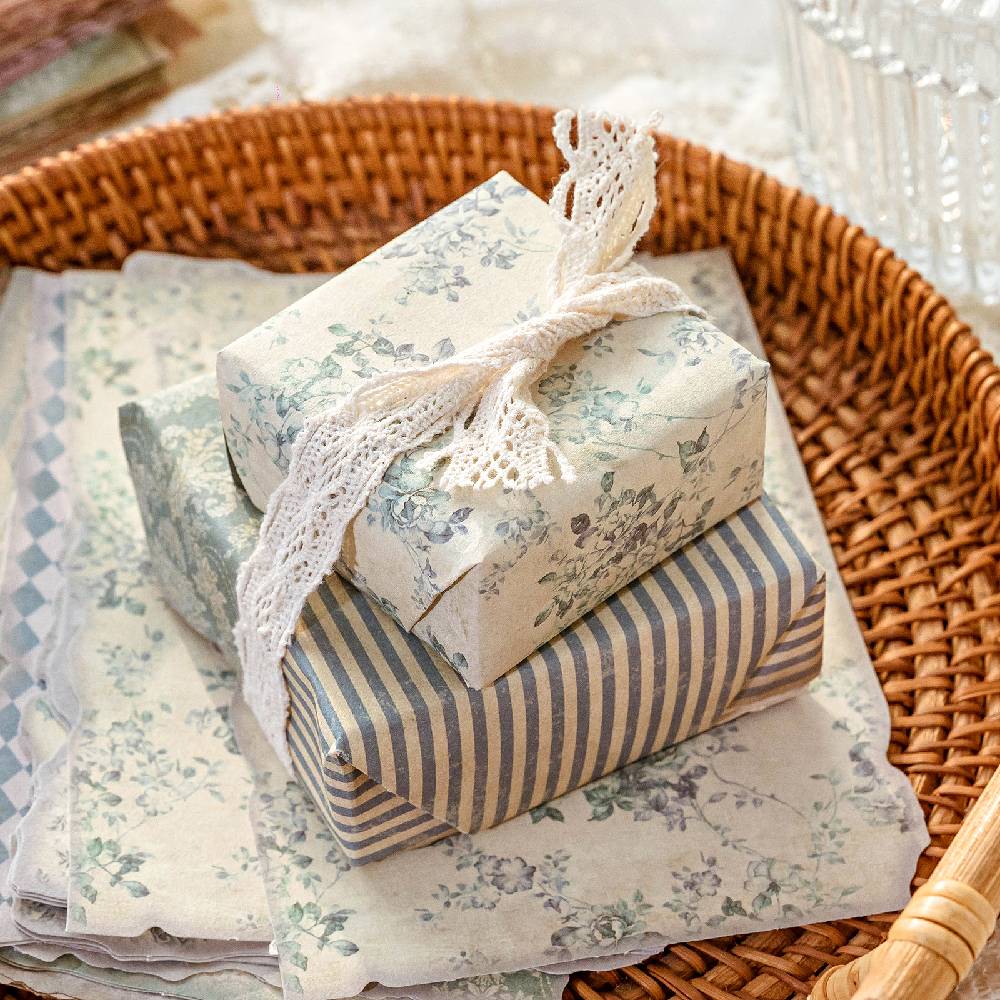 30 Sheets Gentle Flower Wind Material Paper Set