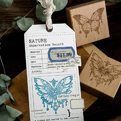 1 Pack All About Butterfly Wooden Rubber Stamp