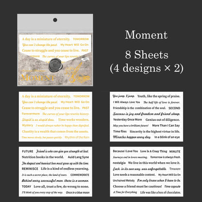 8 Sheets Weekend Monologue Text Paper Sticker Set