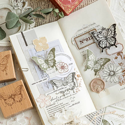 1 Pack All About Butterfly Wooden Rubber Stamp