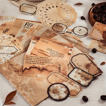 65 Pcs Aroma of coffee Material Paper Set