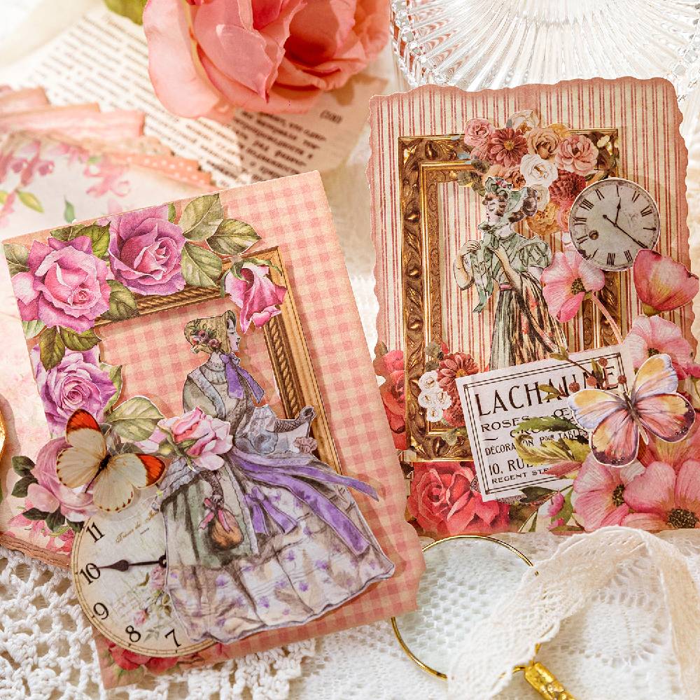 30 Sheets Gentle Flower Wind Material Paper Set