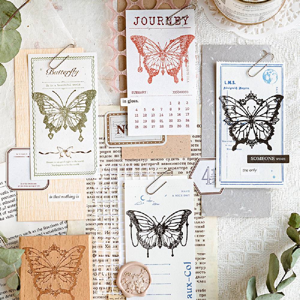 1 Pack All About Butterfly Wooden Rubber Stamp