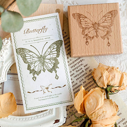 1 Pack All About Butterfly Wooden Rubber Stamp