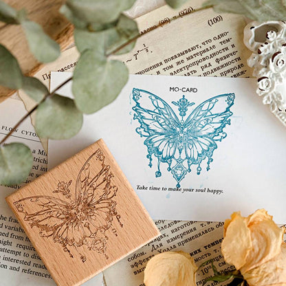 1 Pack All About Butterfly Wooden Rubber Stamp