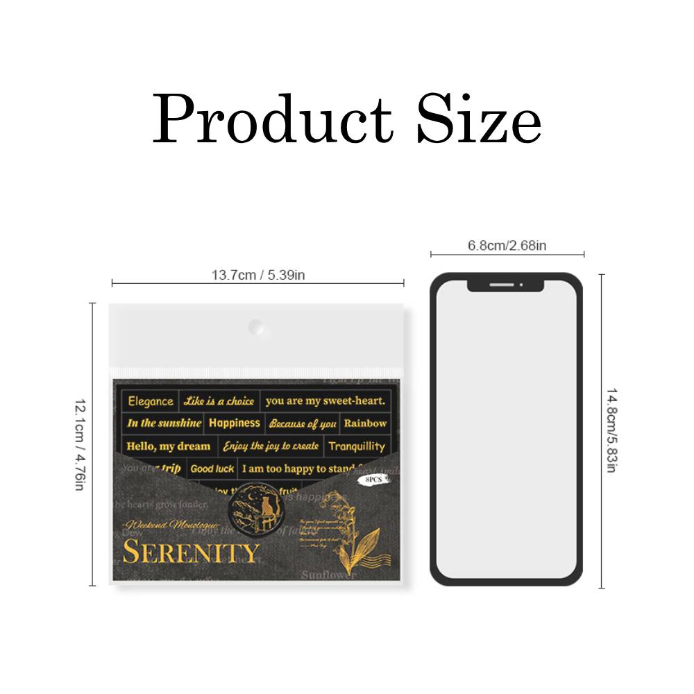 8 Sheets Weekend Monologue Text Paper Sticker Set