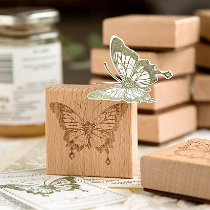 1 Pack All About Butterfly Wooden Rubber Stamp
