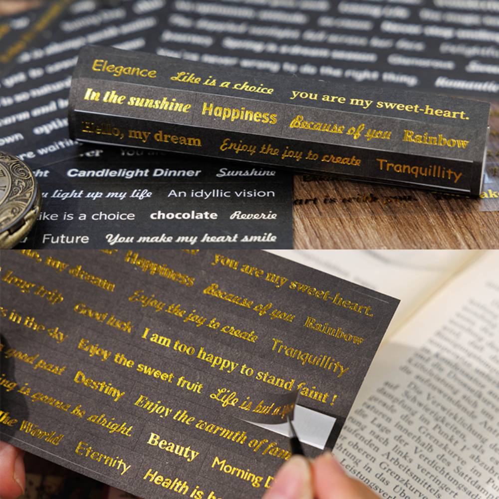 8 Sheets Weekend Monologue Text Paper Sticker Set