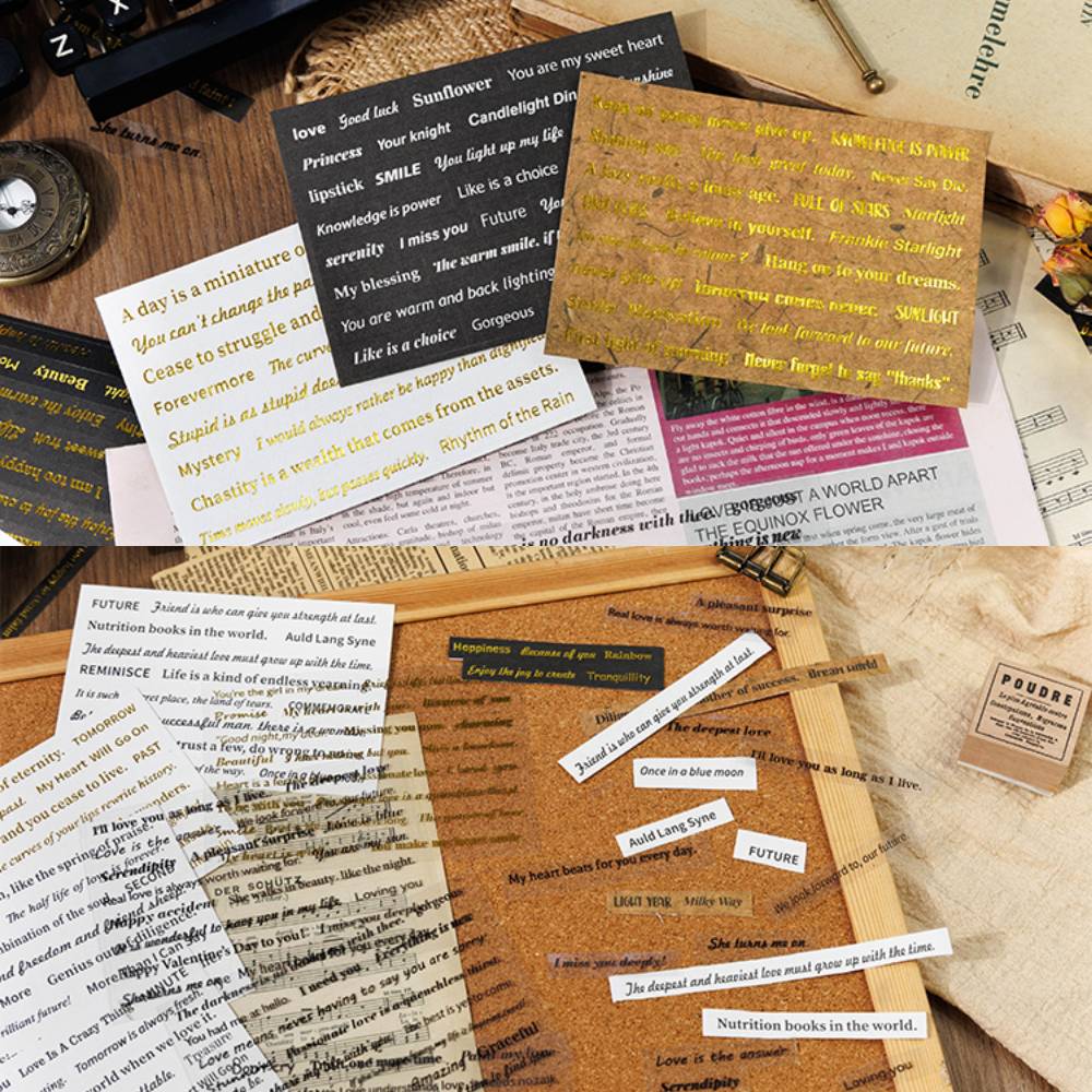 8 Sheets Weekend Monologue Text Paper Sticker Set