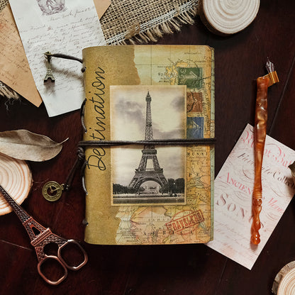 Vintage Iron Tower Kraft Paper Refillable Bullet Journal