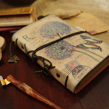 Dandelion & Butterfly Vintage Kraft Paper Refillable Bullet Journal