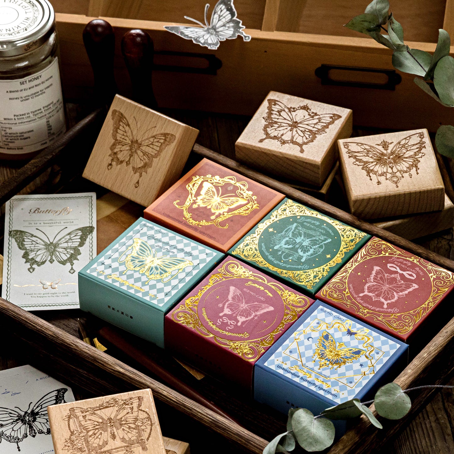 1 Pack All About Butterfly Wooden Rubber Stamp