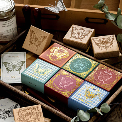 1 Pack All About Butterfly Wooden Rubber Stamp