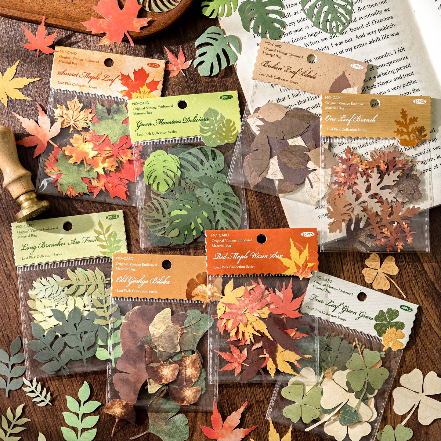 30 Pcs Leaf Collection Die Cut Shapes