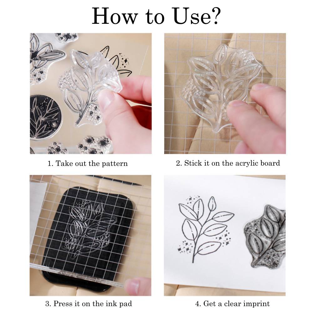 4 Pcs Great Day Clear Silicone Stamp Set