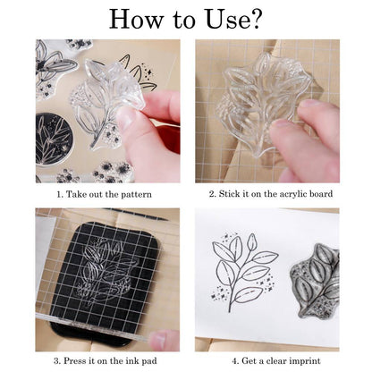 4 Pcs Great Day Clear Silicone Stamp Set