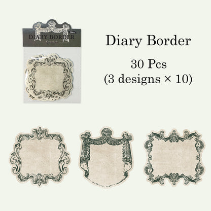 30 Pcs Baroque border Note Paper Set