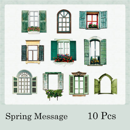 10 Pcs Window Story Paper Sticker Set