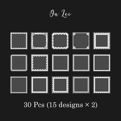 30 Pcs Alice's Adventures Lace PET Sticker Set