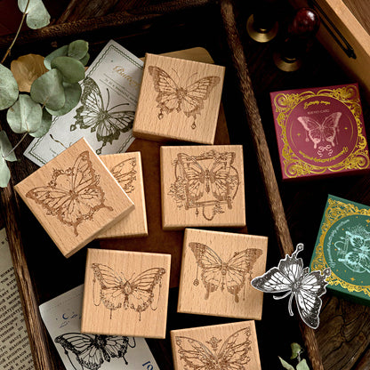 1 Pack All About Butterfly Wooden Rubber Stamp