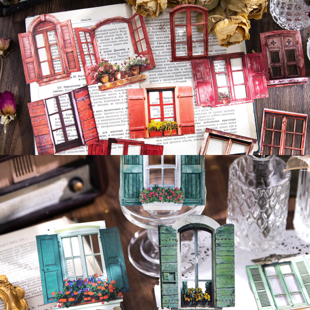 10 Pcs Window Story Paper Sticker Set