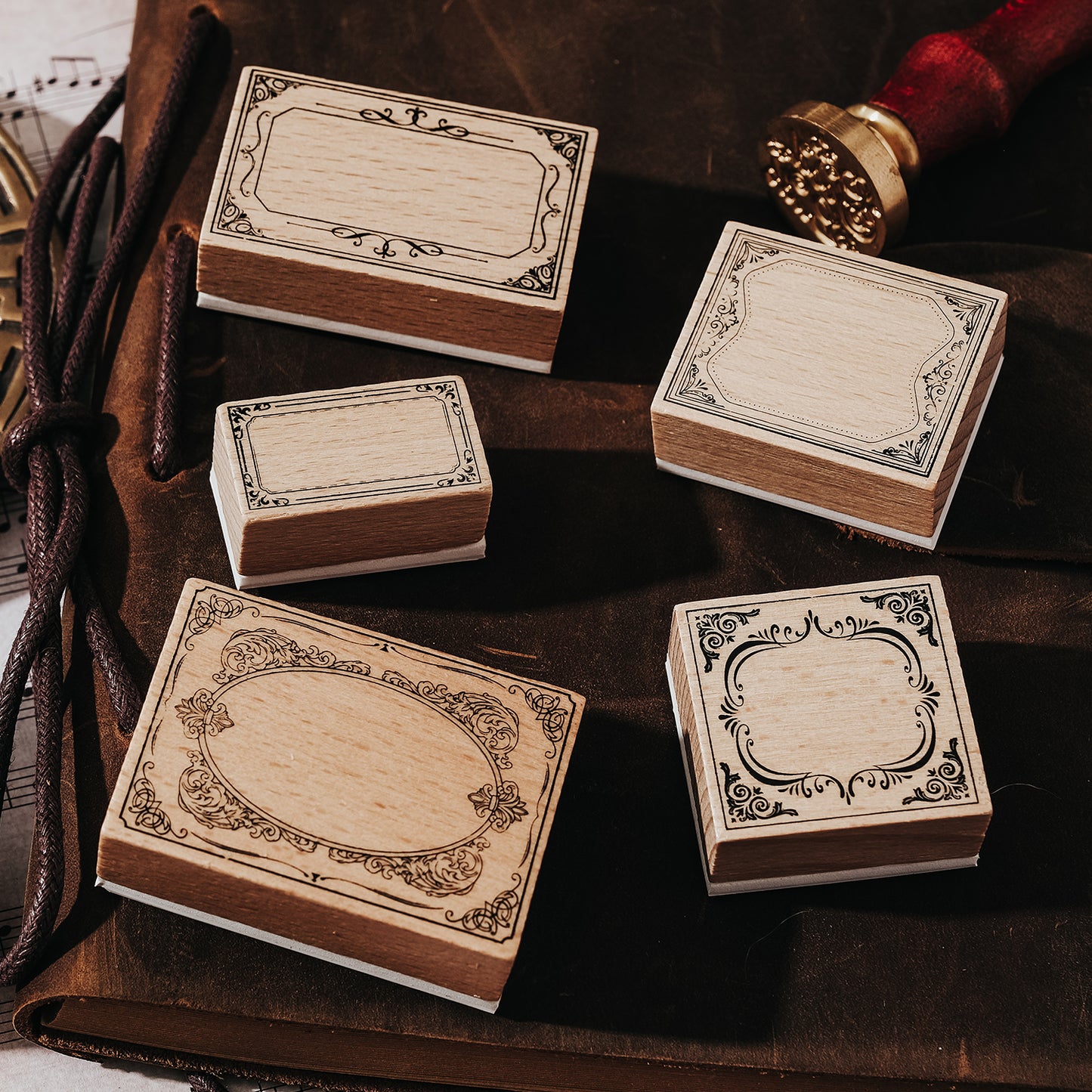 1 Pack Baroque Fantasia Wooden Rubber Stamp