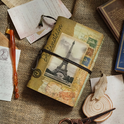 Vintage Iron Tower Kraft Paper Refillable Bullet Journal