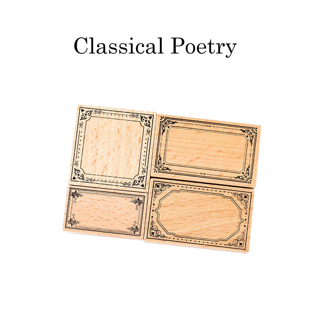 1 Pack Baroque Fantasia Wooden Rubber Stamp