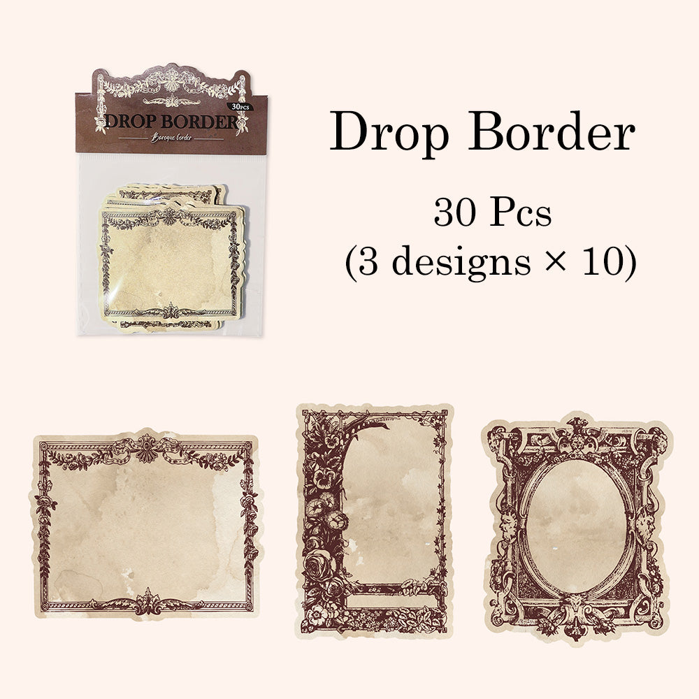 30 Pcs Baroque border Note Paper Set