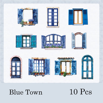 10 Pcs Window Story Paper Sticker Set