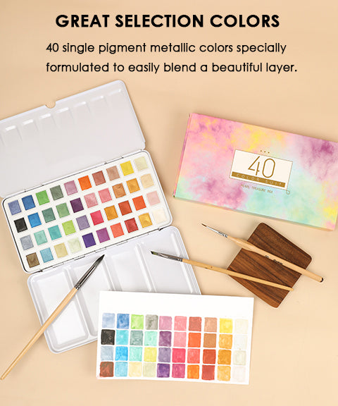Metallic Watercolor Paint Set Of 40