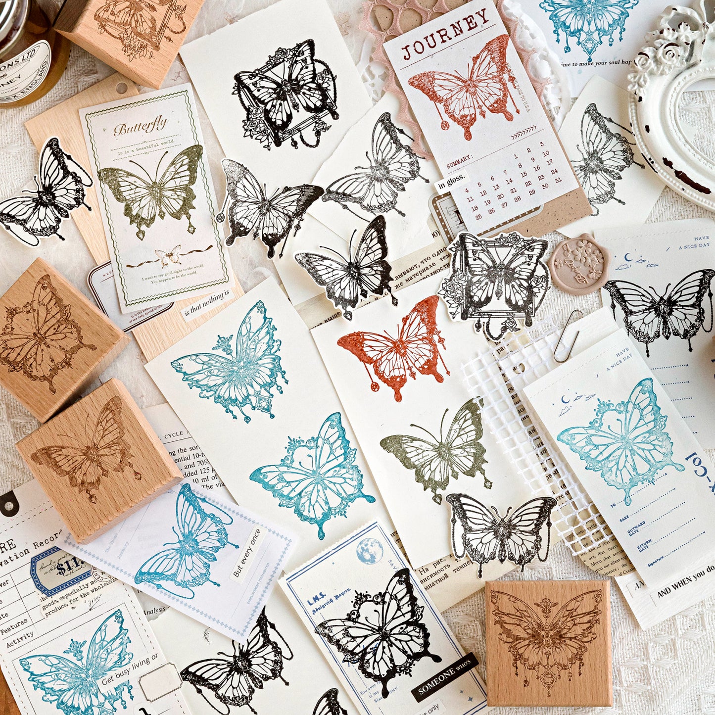 1 Pack All About Butterfly Wooden Rubber Stamp