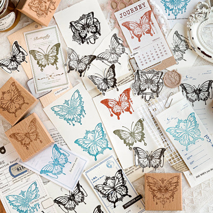 1 Pack All About Butterfly Wooden Rubber Stamp