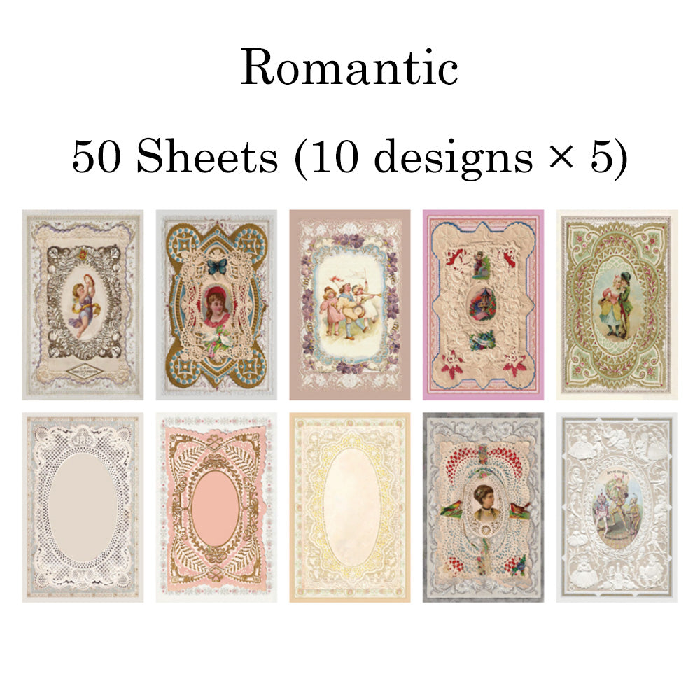 50 Sheets Lace Note Material Paper Set