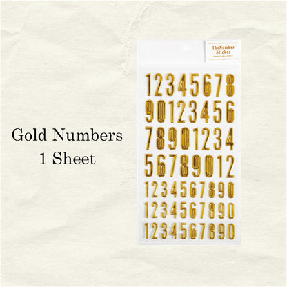 1 Sheet Gold & Silver Digital English 3D Sticker