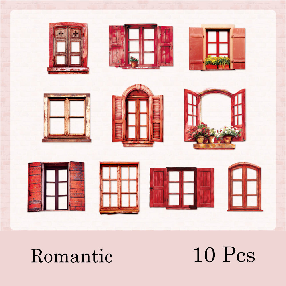 10 Pcs Window Story Paper Sticker Set