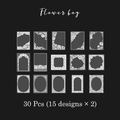 30 Pcs Alice's Adventures Lace PET Sticker Set