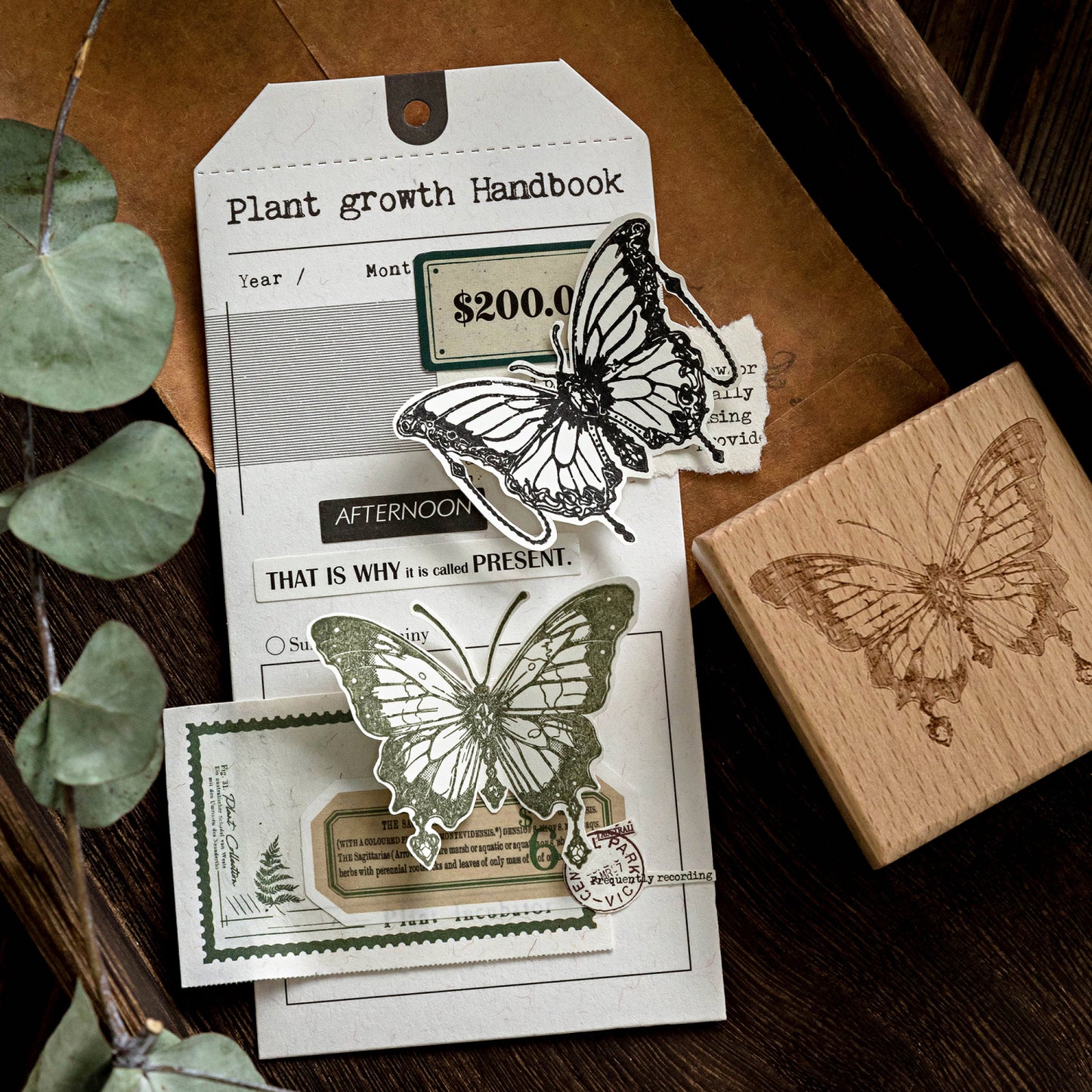 1 Pack All About Butterfly Wooden Rubber Stamp