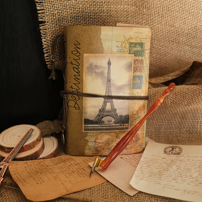 Vintage Iron Tower Kraft Paper Refillable Bullet Journal