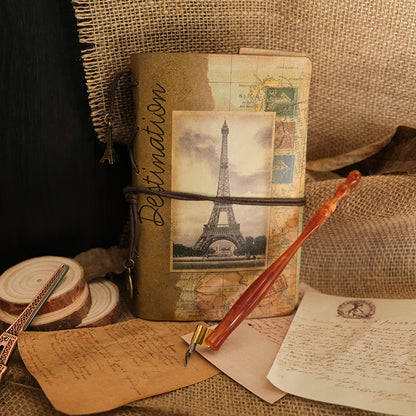 Vintage Iron Tower Kraft Paper Refillable Bullet Journal