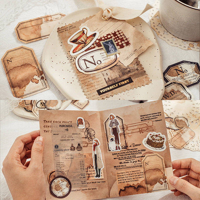 65 Pcs Aroma of coffee Material Paper Set