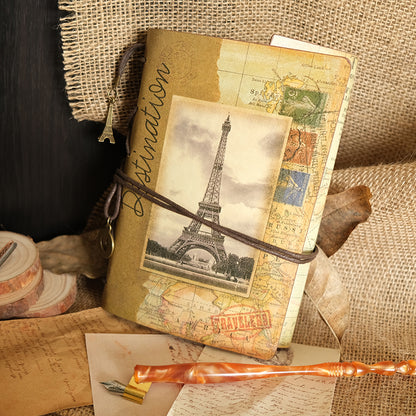 Vintage Iron Tower Kraft Paper Refillable Bullet Journal