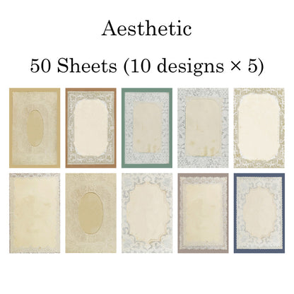 50 Sheets Lace Note Material Paper Set