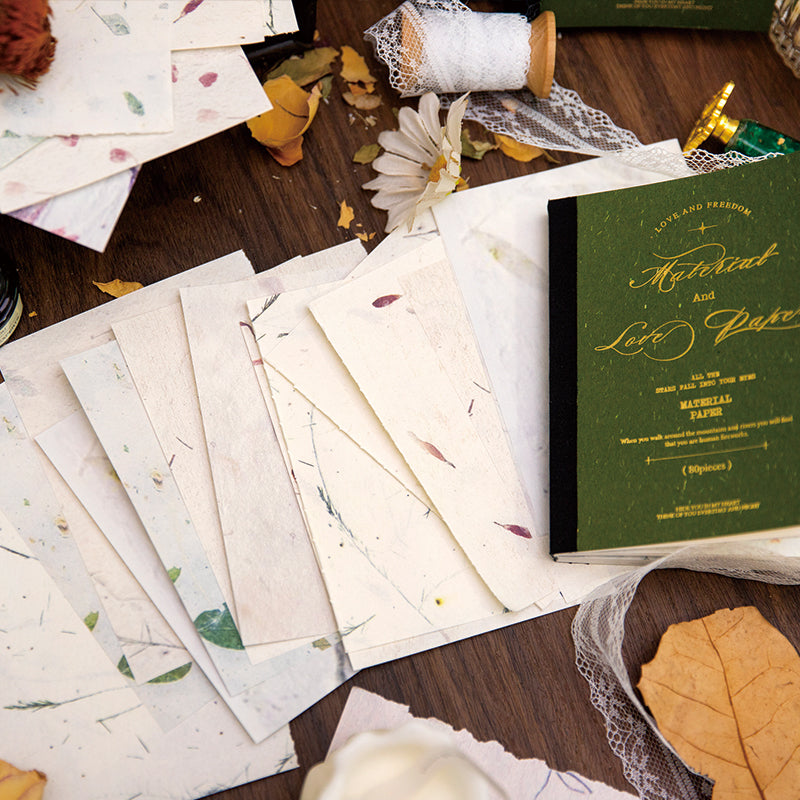 80 Sheets Flower Poetry Material Paper Book