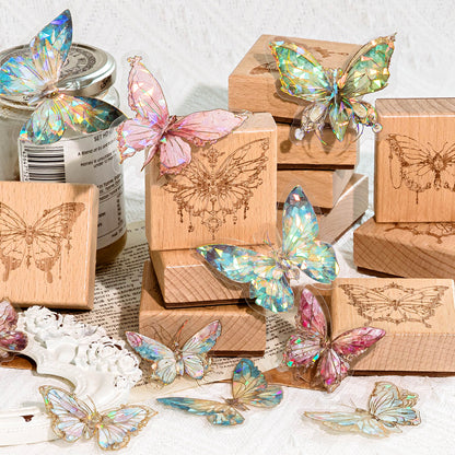 1 Pack All About Butterfly Wooden Rubber Stamp