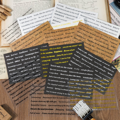 8 Sheets Weekend Monologue Text Paper Sticker Set