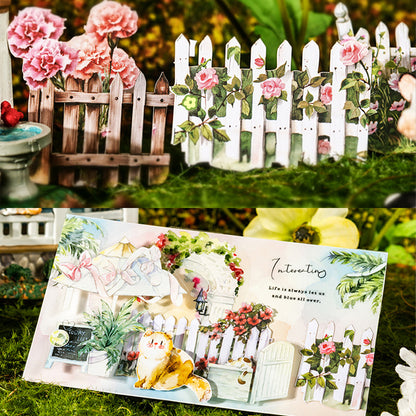 10 Pcs Garden fence Paper Sticker Set