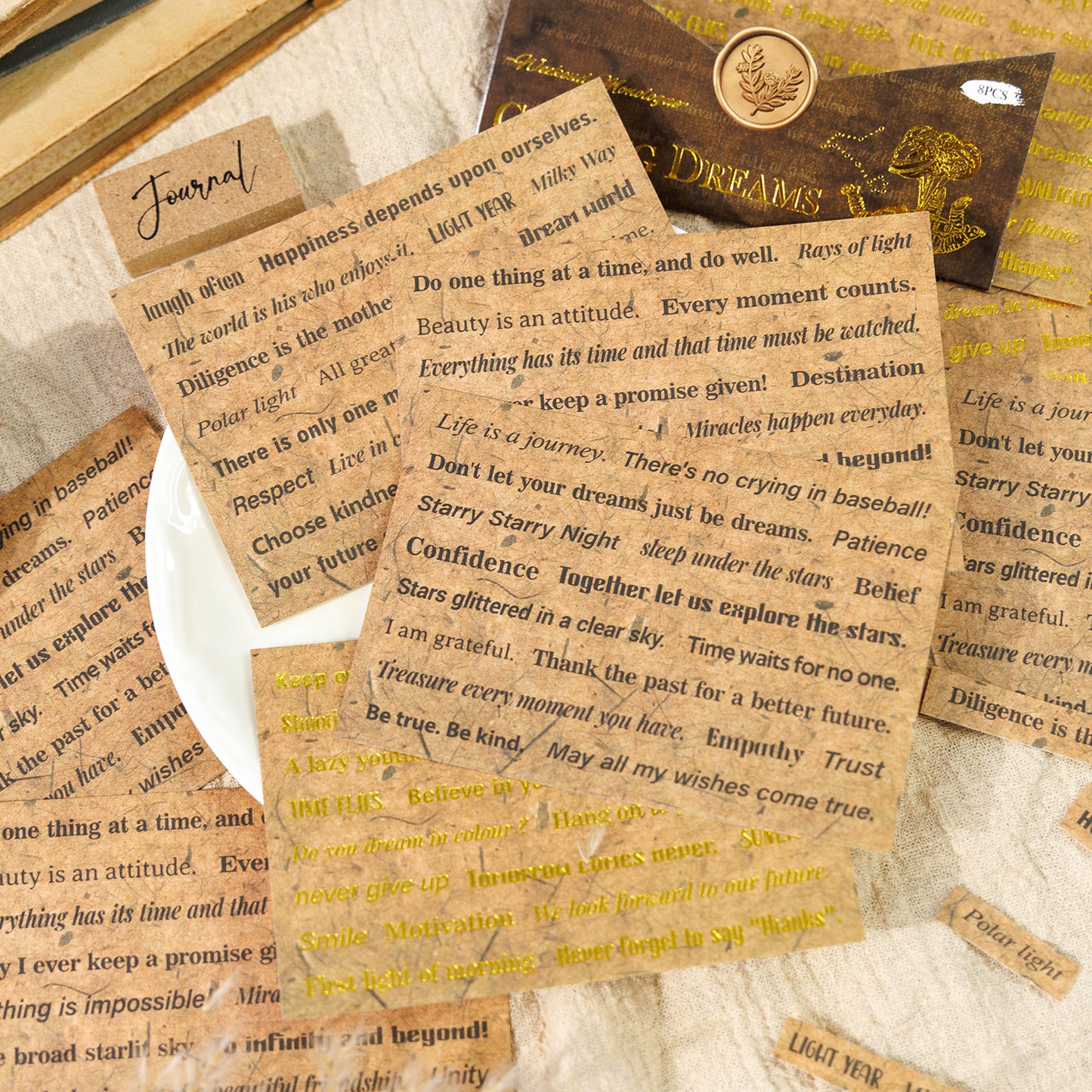 8 Sheets Weekend Monologue Text Paper Sticker Set