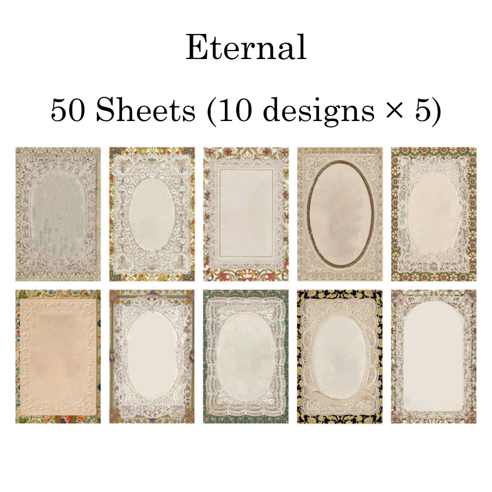 50 Sheets Lace Note Material Paper Set