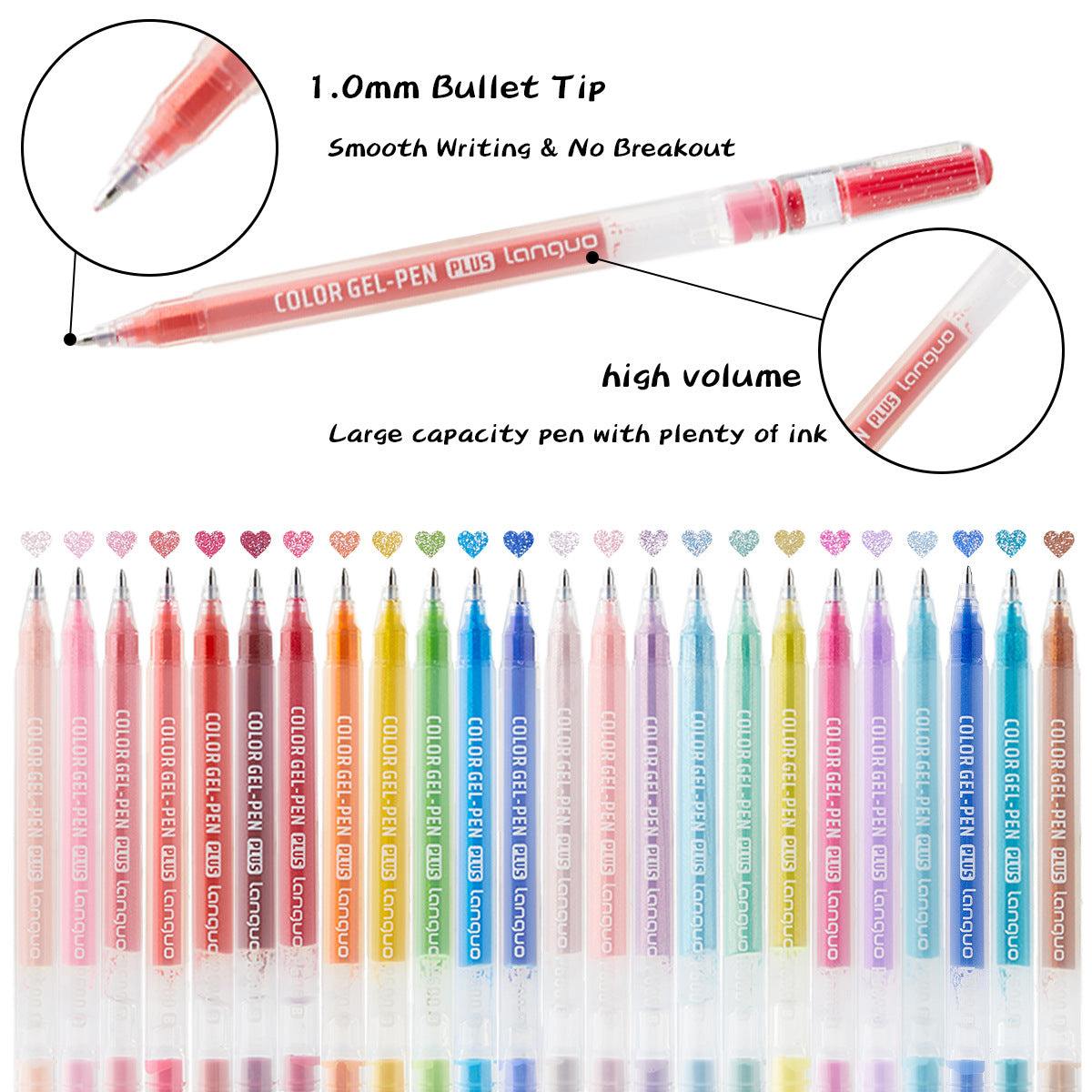 Jumbo Glitter Gel Ink Pen Set Of 24
